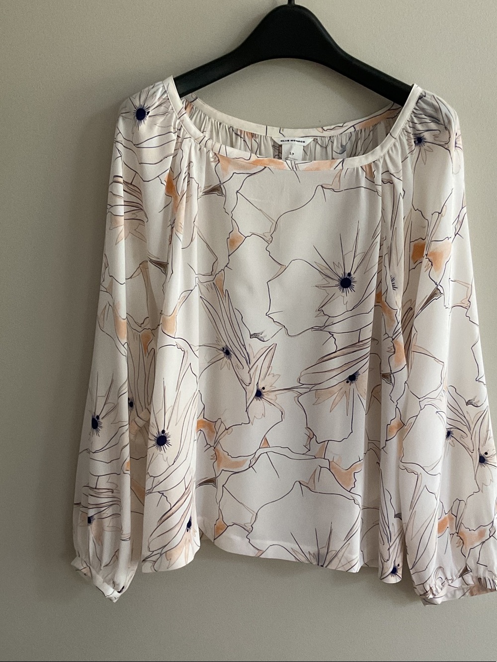Club Monaco Floral Off-Shoulder Peasant Blouse Size Small